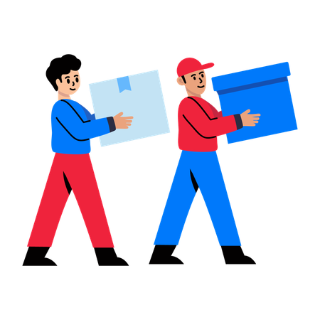 Delivery Boy Holding Package  Illustration