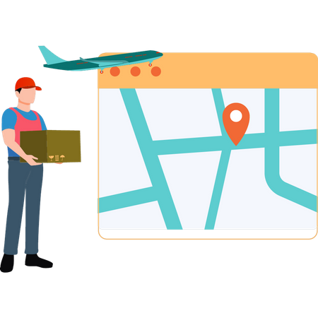 Delivery Boy holding parcel and deliver parcel  Illustration