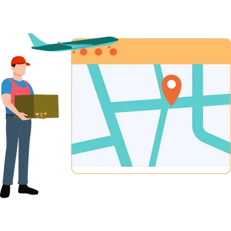 Delivery Boy holding parcel and deliver parcel  Illustration