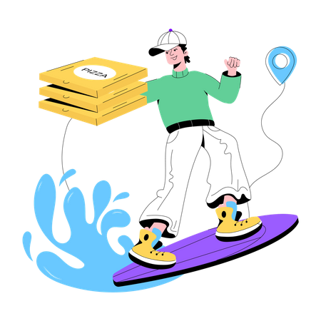 Delivery Boy  Illustration