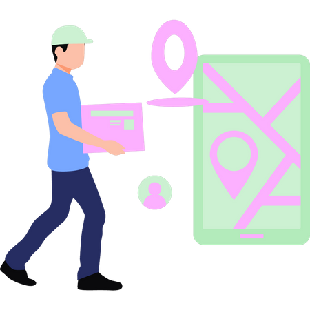 Delivery boy is delivering the parcel  Illustration