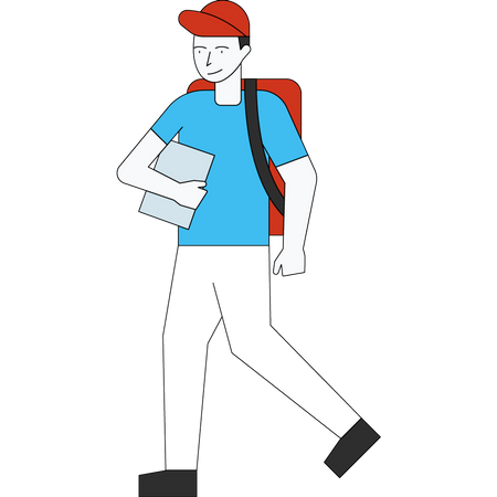 Delivery boy is going to deliver the parcel  Illustration