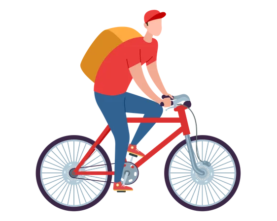 Delivery boy on cycle Illustration