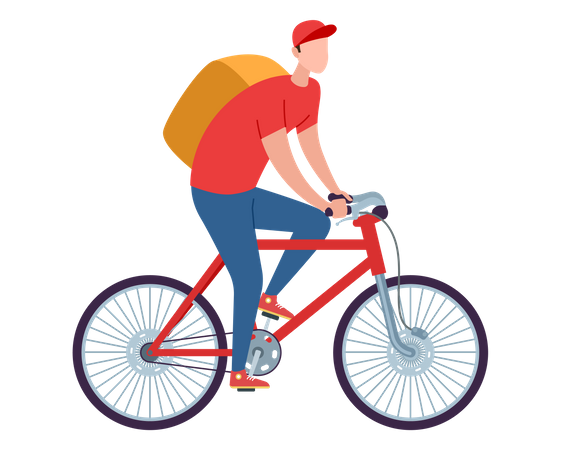 Delivery boy on cycle  Illustration