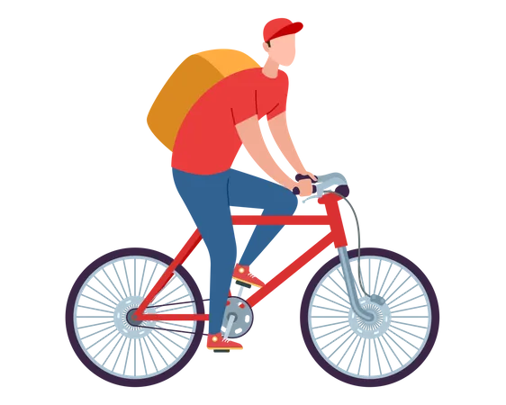 Delivery boy on cycle  Illustration