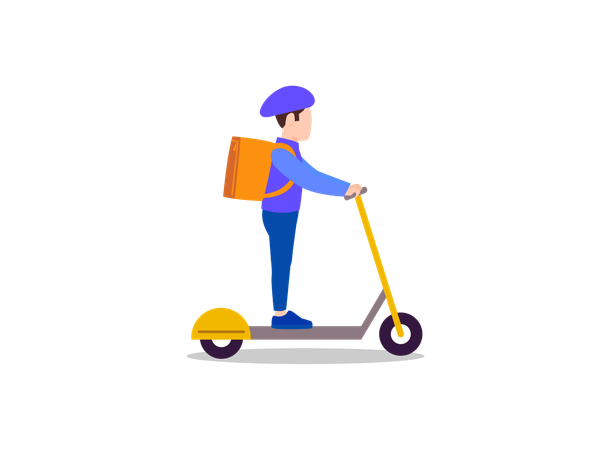Delivery boy riding cycle  Illustration