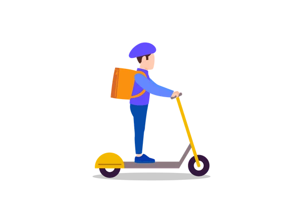 Delivery boy riding cycle  Illustration
