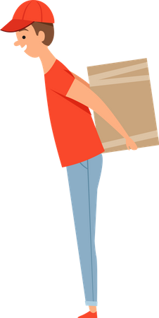 Delivery boy with parcel Illustration