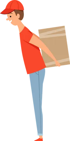 Delivery boy with parcel  Illustration