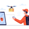 delivery by drone illustration