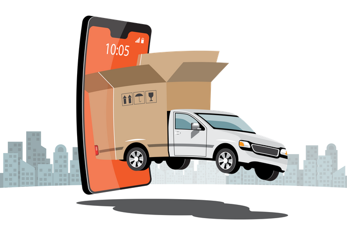 Delivery by van Illustration