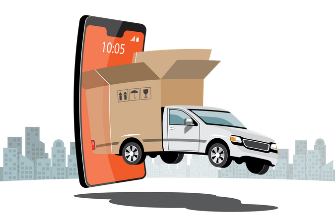 Delivery by van  Illustration