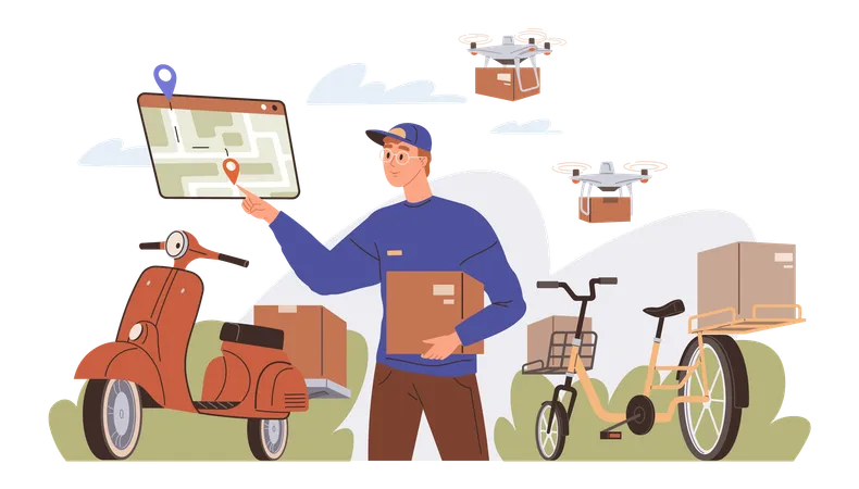 Delivery chain management  イラスト
