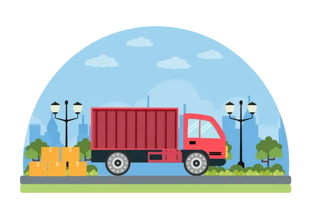 Delivery Container Truck  Illustration