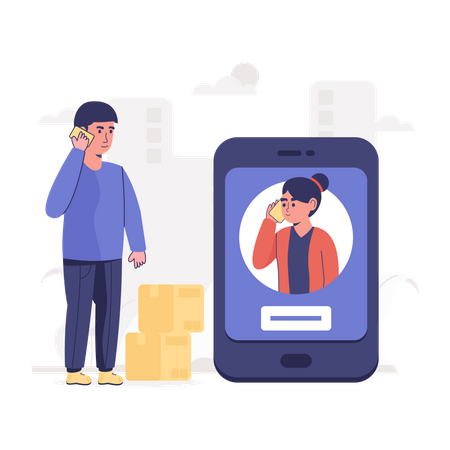 Delivery Customer Service  Illustration