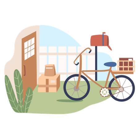 Delivery cycle with packages Illustration