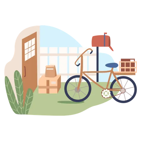 Delivery cycle with packages Illustration