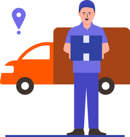 Delivery Driver delivering products  Illustration