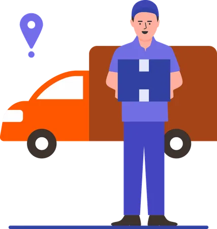 Delivery Driver delivering products  Illustration