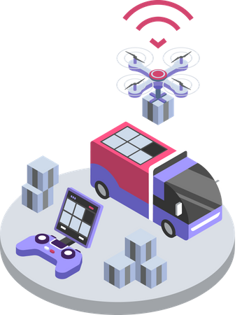 Delivery drone remote control  Illustration