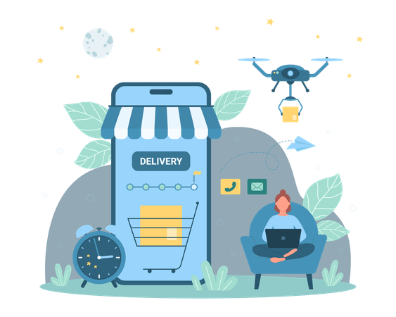 Delivery from online store  Illustration