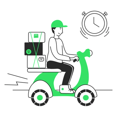 Delivery going to deliver parcel  Illustration