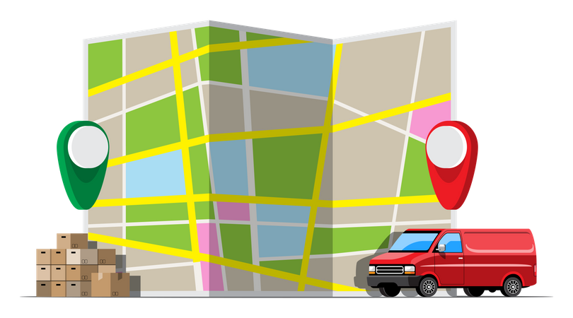 Delivery GPS tracking location  Illustration