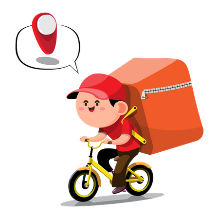 Delivery guy reaching delivery location  Illustration