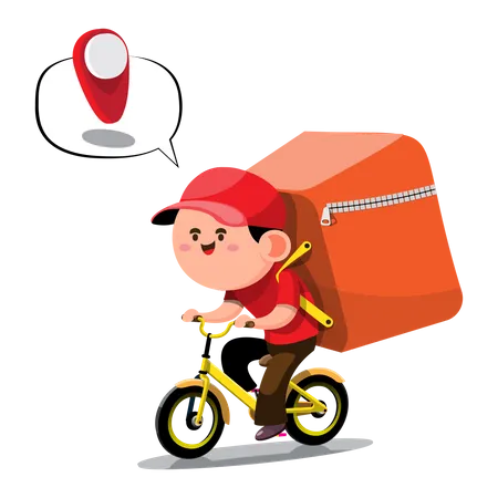 Delivery guy reaching delivery location  Illustration