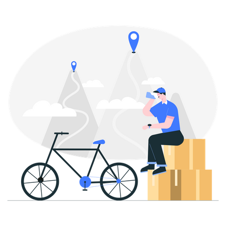 Delivery guy ready for delivery  Illustration