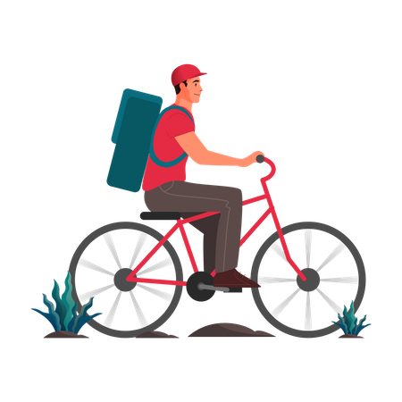 Delivery guy riding cycle  Illustration