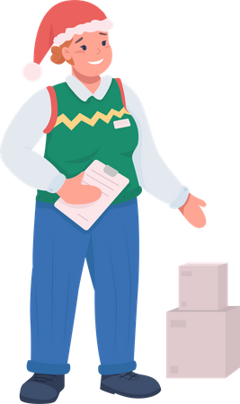 Delivery guy with package  Illustration