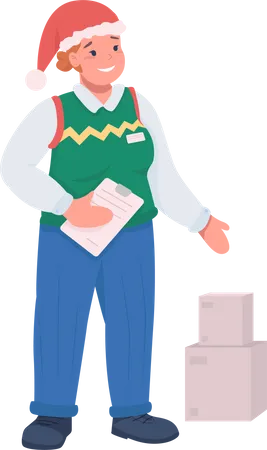 Delivery guy with package  Illustration