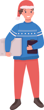 Delivery guy with package  Illustration