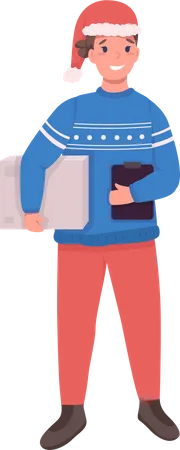 Delivery guy with package  Illustration