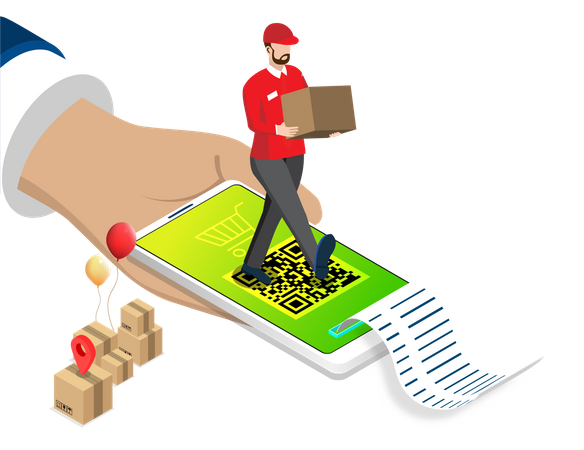 Delivery Identity Barcode Illustration