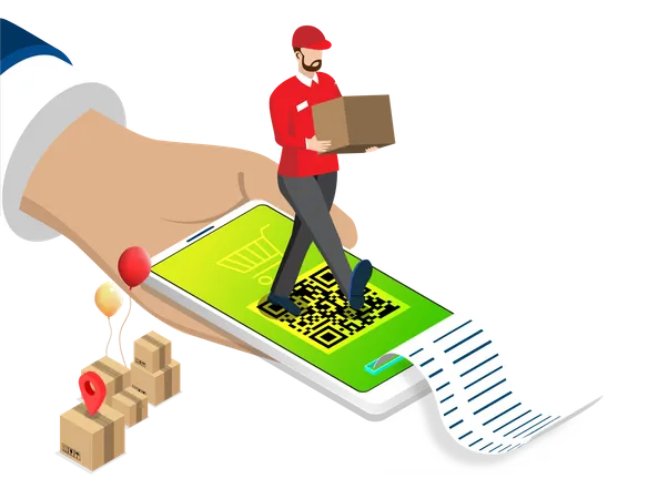 Delivery Identity Barcode  Illustration