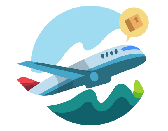 Delivery in plane  Illustration