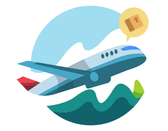 Delivery in plane  Illustration