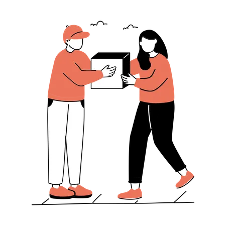 Delivery Interaction  Illustration