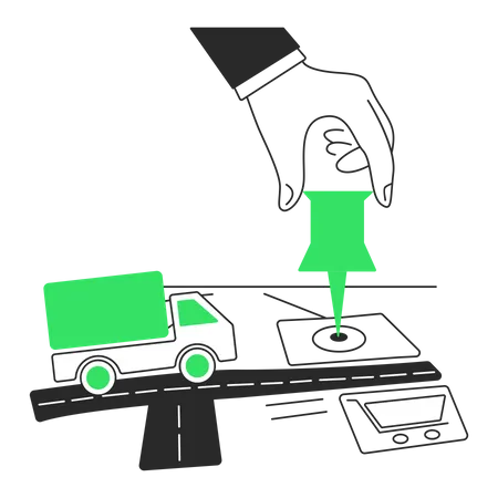 Delivery location on the map  Illustration
