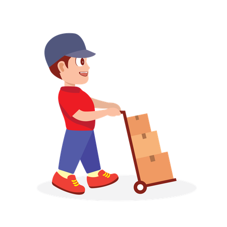 Delivery Man arranging stock  Illustration