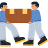 delivery man carry boxes illustrations