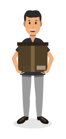 Delivery Man Carrying box  Illustration