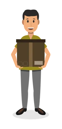 Delivery Man Carrying delivery parcel  Illustration