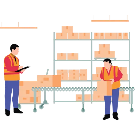 Factory Workers Are Working Illustration
