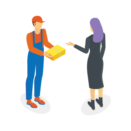 Delivery man delivered parcel  Illustration