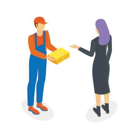 Delivery man delivered parcel  Illustration