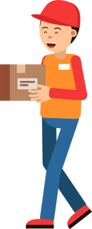 Delivery man delivering box  Illustration