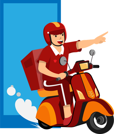 Delivery man delivering package  Illustration